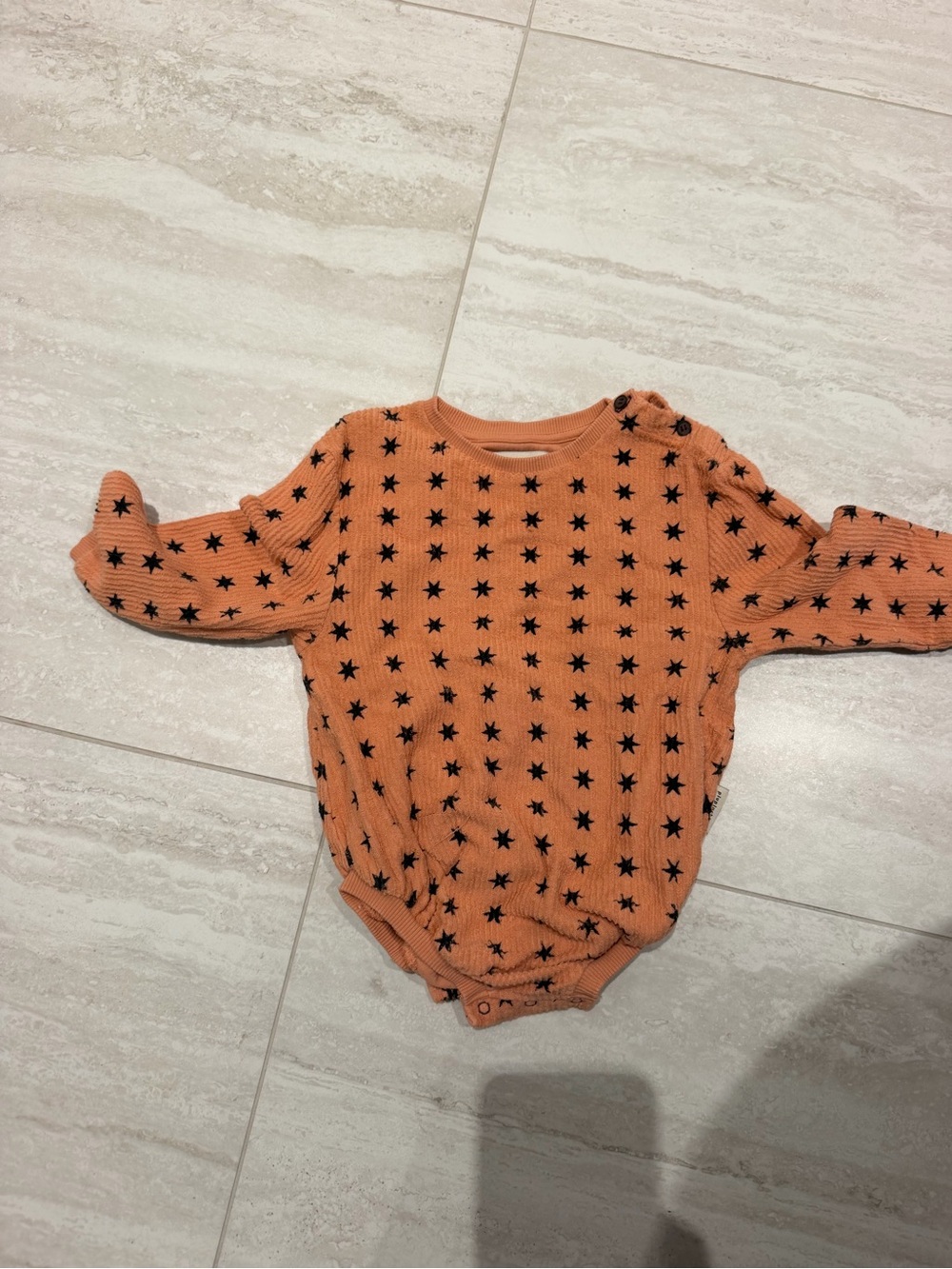 Piupiuchick Star Print Waffle Romper 24M